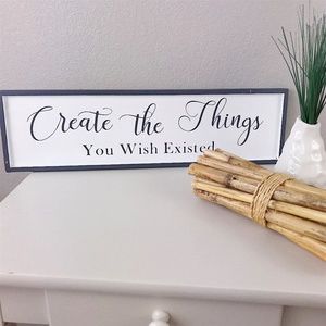 Hand Painted Wood Sign 18x5 Wall Decor Gray